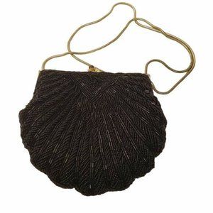 Beaded Evening Bag Purse Art Deco Look Gold Chain